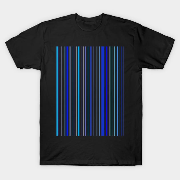 Blue Barcode T-Shirt by Aesir_Artwork